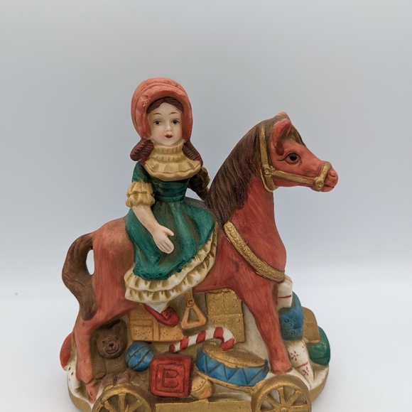 Vintage Porcelain  Enesco Horse Music Box 1987 Christmas Amazing 🎄 - Picture 2 of 11